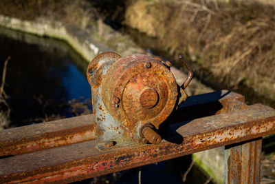 Rusty machinery outdoors