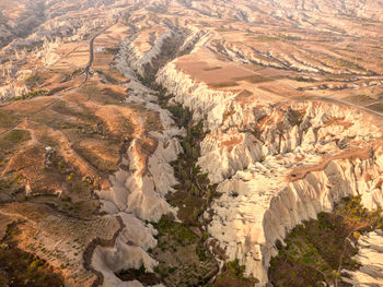 Aerial view of cappadocia mountains