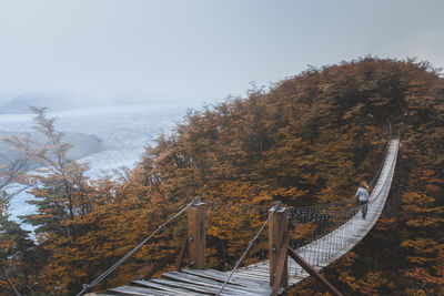 Scenic view of mountains against sky during autumn