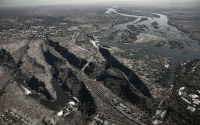 High angle view of landscape