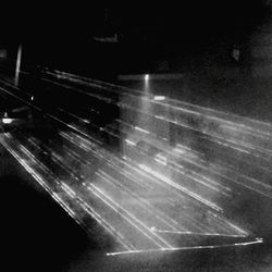Blurred motion of road at night