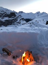 Scenic view of snowcapped mountains