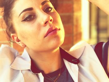 Close-up portrait of young woman