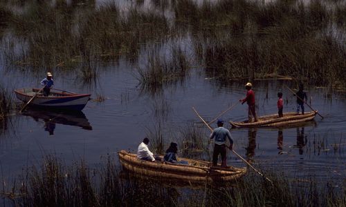 Boats in lake