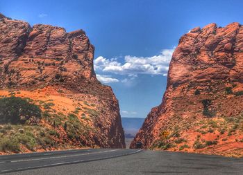 Scenic view of rock formation against sky