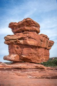 Low angle view of rock formation