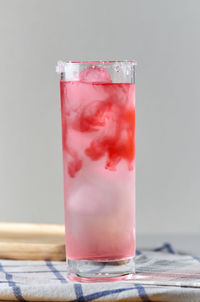 Close-up of ice cream in glass on table
