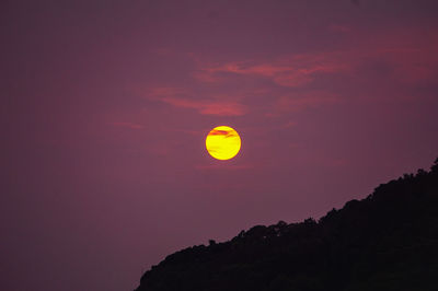 Low angle view of silhouette sun against sky during sunset