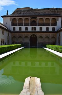 Reflection of building in lake