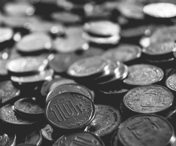 Full frame shot of coins