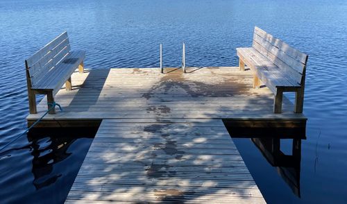 Swimming pier on a finnish lake