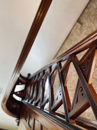 Directly below shot of spiral staircase in building