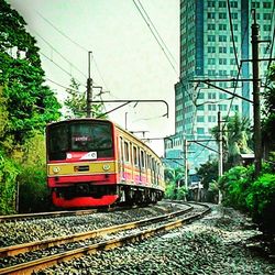 Train on railroad track