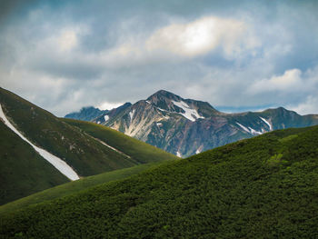 Scenic view of mountains against sky