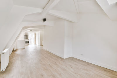 Low angle view of man walking in building