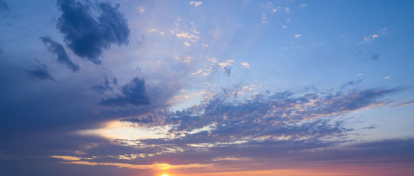 Low angle view of sky during sunset