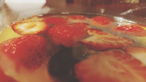 Close-up of strawberries in plate