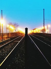 Railroad track at night