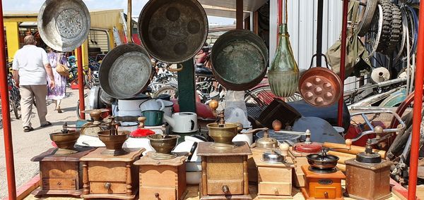 People at market stall