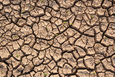 Full frame shot of cracked land