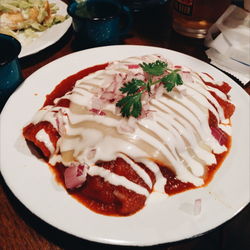 Close-up of food in plate