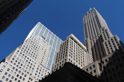 Low angle view of modern building against clear sky