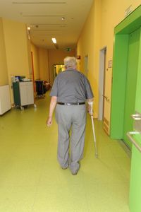 Rear view of man standing in building