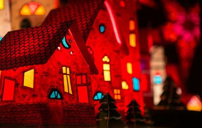 Close-up of red light bulb