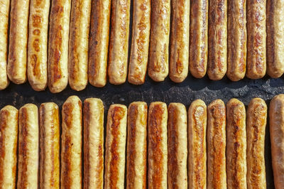 Full frame shot of eggs on barbecue grill