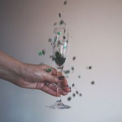 Close-up of hand holding umbrella