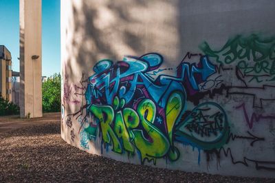 Close-up of graffiti on wall