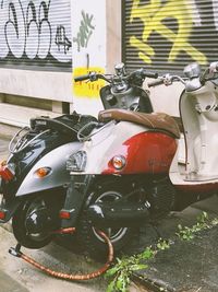 Close-up of motorcycle