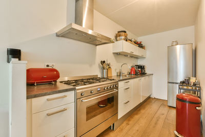 High angle view of kitchen utensils at home