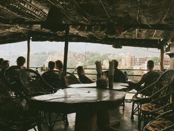 Group of people in restaurant