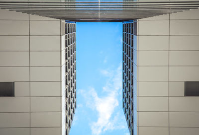 Low angle view of modern building against sky