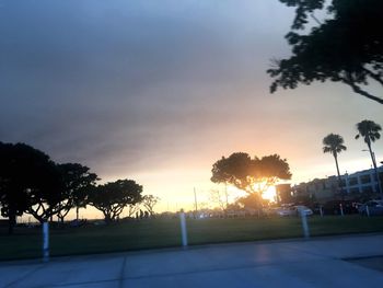 View of road at sunset