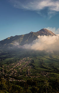 High angle view of cityscape against sky