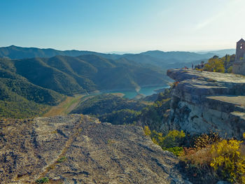 Scenic view of landscape against clear sky