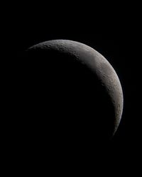 Close-up of moon over black background