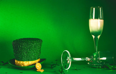 Close-up of wine glass on table