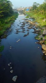 High angle view of lake