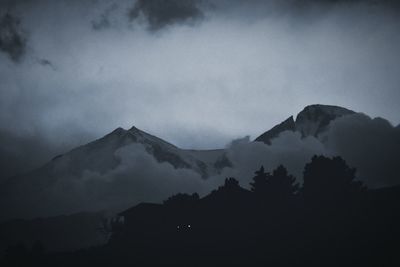 Low angle view of mountains against sky