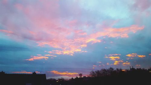 Low angle view of sky at sunset