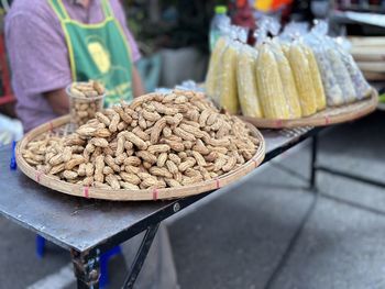 High angle view of food for sale at market