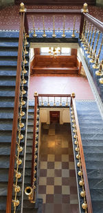 High angle view of staircase