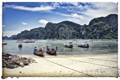 Boats in sea