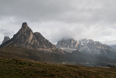 Scenic view of rocky mountains against sky