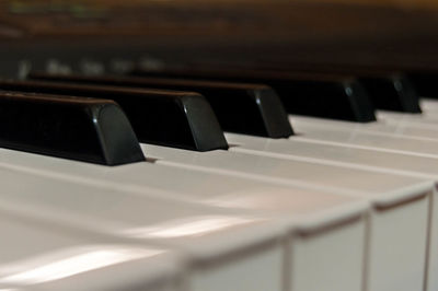 Close-up of piano keys