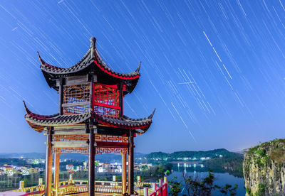 Low angle view of temple against sky