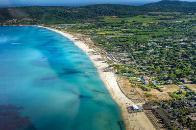 High angle view of pampelonne beach